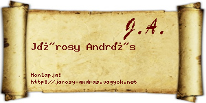 Járosy András névjegykártya